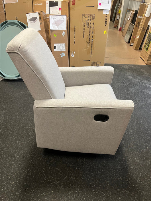 SET OF 2 Evolur Raleigh Upholstered Plush Seating Glider Swivel, Rocker, Recliner, Glider for Nursery in Light Grey, Greenguard Gold Certified, Modern Nursery Recliner, Environmentally Conscious Glider, Set of 2!! NEW OUT OF BOX!!
