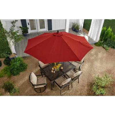 10 ft. Aluminum Auto-Tilt Market Outdoor Patio Umbrella in Chili Red**New in Box**