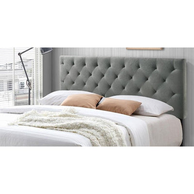 Belle Isle Furniture Auburndale Modern Metal Tufted Rubberwood Headboard, King, Gray**New in box**