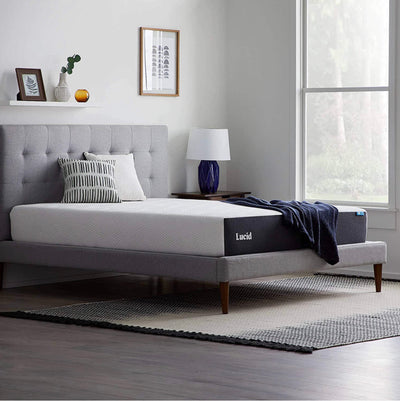 LUCID 10” Memory Foam, Medium-Plush, Gel Infusion Hypoallergenic Bamboo Charcoal, Short Queen Size Mattress!! NEW IN BOX!!