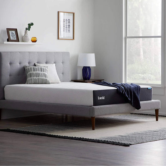 LUCID 10” Memory Foam, Medium-Plush, Gel Infusion Hypoallergenic Bamboo Charcoal, Short Queen Size Mattress!! NEW IN BOX!!