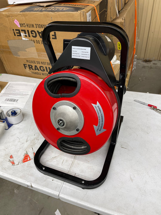 VEVOR 50FTx1/2Inch Drain Cleaner Machine Electric Drain Auger with 4 Cutter & Foot Switch Drain Cleaner Machine Sewer Snake Drill Drain Auger Cleaner for 1" to 4" Pipes- slightly used