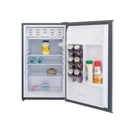 Magic Chef 4.4 cu. ft. Mini Fridge in Stainless Look!! NEW MINOR DENTS FROM SHIPPING, TESTED WORKS GREAT!!