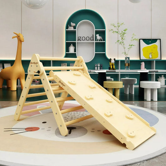 Banasuper Pikler Triangle Foldable Wooden Climbing Triangle Ladder with Ramp for Sliding Climbing Indoor Home Climber for Toddlers Children!  -Brand new in the box
