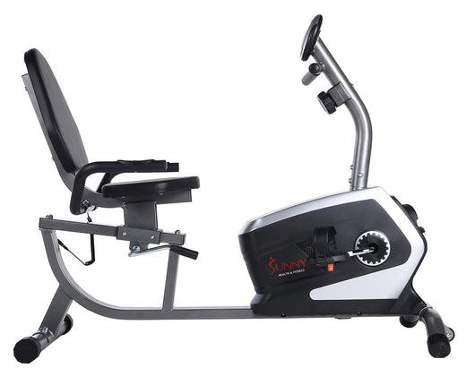 Sunny Health & Fitness Stationary Magnetic Workout Recumbent Exercise Cycle Bike, Adjustable Seat, 300 Lb Max Capacity!! NEW IN BOX!!