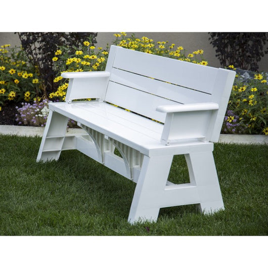 V.I.P. Convert-A-Bench Folding Picnic Table Bench, White**New in Box**