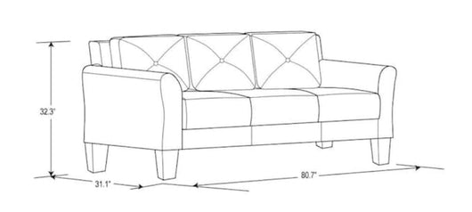 Lifestyle Solutions Microfiber Sofa, Casual Dark Gray!! NEW AND ASSEMBLED, MINOR HOLE FROM SHIPPING(PHOTO SHOWN)!!