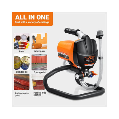 Tacklife 500W Airless Paint Sprayer with 25 feet High-Pressure Paint Hose and Changeable Filter- brand new