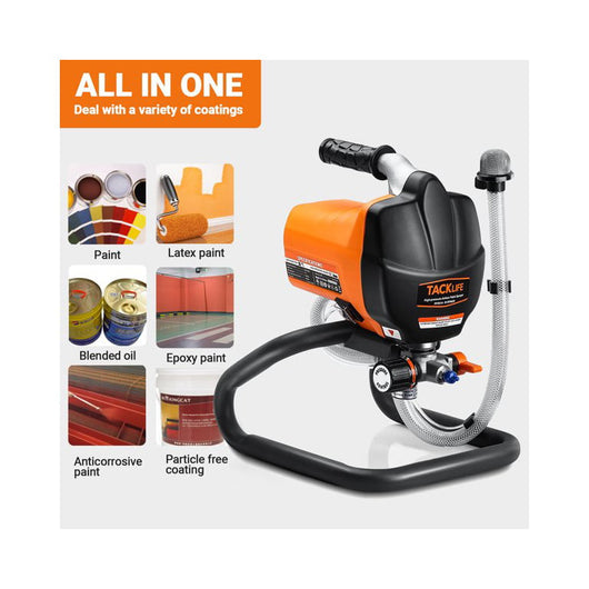 Tacklife 500W Airless Paint Sprayer with 25 feet High-Pressure Paint Hose and Changeable Filter- brand new