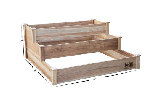 Expert Garden 3 Tier Cedar Raised Garden Bed, Natural (new in the box)