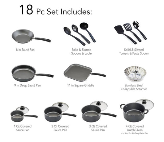 Tramontina Primaware 18 Piece Non-stick Cookware Set, Red- BRAND NEW IN BOX!!!!