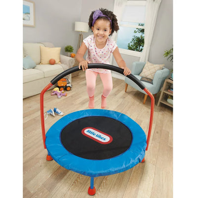 Little Tikes Easy Store 3-Foot Trampoline, with Hand Rail, Blue**New in box**