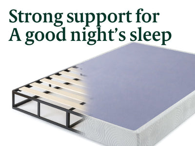 ZINUS Metal Box Spring with Wood Slats /9 Inch Mattress Foundation / Sturdy Steel Structure / Easy Assembly, King**New in box**