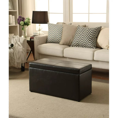 Better Homes & Gardens 30-inch Hinged Storage Ottoman, Brown**New**