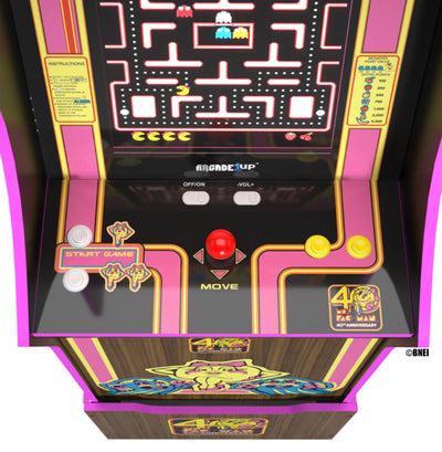 Ms. PacMan 40th Anniversary 10-IN-1 Bandai Legacy Edition Arcade with Licensed Riser and Light-Up Marquee, Arcade1Up