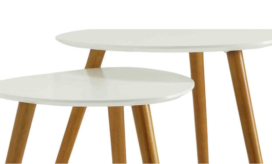 Convenience Concepts Oslo Nesting End Tables, White / Natural!! NEW IN BOX!!