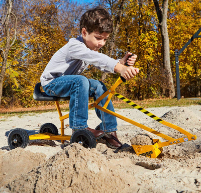 The Big Dig and Roll Ride-On Working Excavator with Wheels, Sandbox Excavator with 360° Rotation- NEW IN BOX!!!!