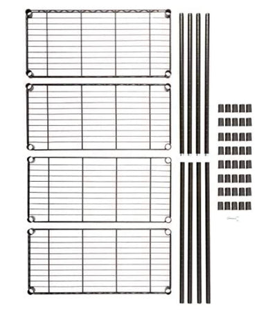 Amazon Basics 4-Shelf Adjustable, Heavy Duty Storage Shelving Unit (350 lbs loading capacity per shelf), Steel Organizer Wire Rack, Black (36L x 14W x 54H)**New in box**
