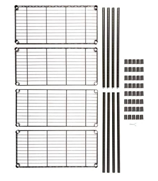 Amazon Basics 4-Shelf Adjustable, Heavy Duty Storage Shelving Unit (350 lbs loading capacity per shelf), Steel Organizer Wire Rack, Black (36L x 14W x 54H)**New in box**