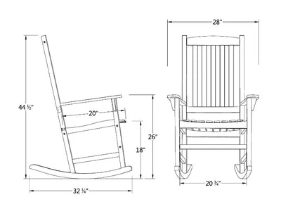 Alston Solid Wood Outdoor Rocking Chair, Natural Brown!! NEW AND ASSEMBLED!!