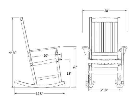 Alston Solid Wood Outdoor Rocking Chair, Natural Brown!! NEW AND ASSEMBLED!!