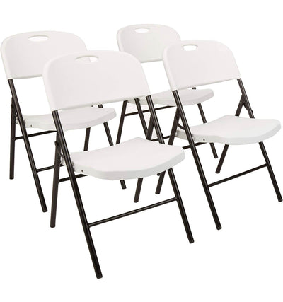 Amazon Basics Folding Plastic Chair, 350-Pound Capacity, White, 6-Pack- NEW IN BOX!!!