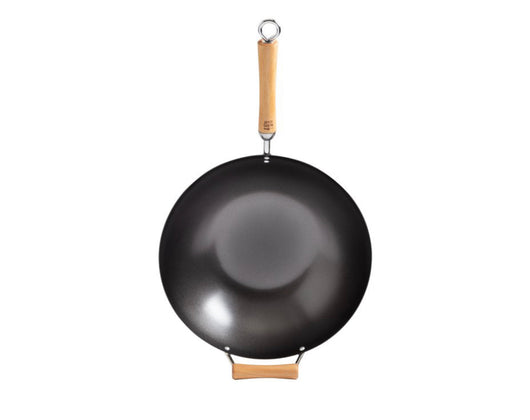 Joyce Chen Classic Series Carbon Steel Nonstick Wok Set with Lid and Birch Handles, 4 Pieces**New minor damage from shipping**
