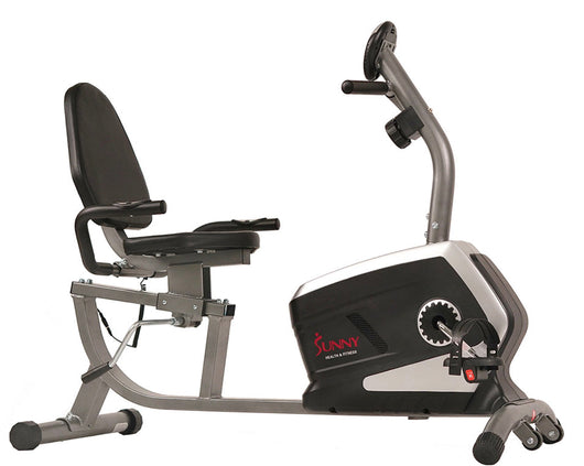 Sunny Health & Fitness Stationary Magnetic Workout Recumbent Exercise Cycle Bike, Adjustable Seat, 300 Lb Max Capacity!! NEW IN BOX!!