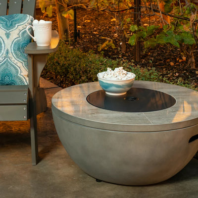 Bond Montavino 28" Round Faux Concrete Gas Fire Pit!! NEW IN BOX!!