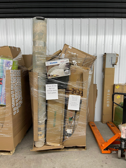 Jumbo huge liquidation pallet- over 7 ft tall ! Pallet number 2133