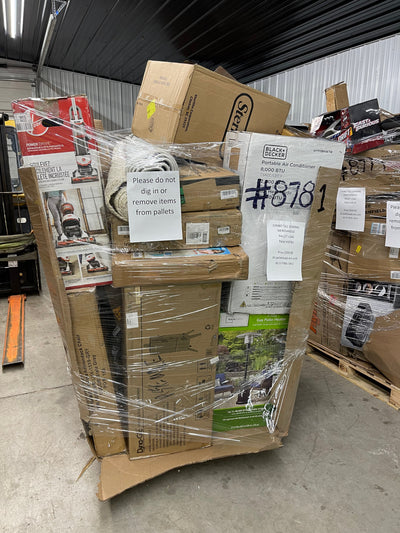 Jumbo huge liquidation pallet- over 7 ft tall ! Pallet number 8781