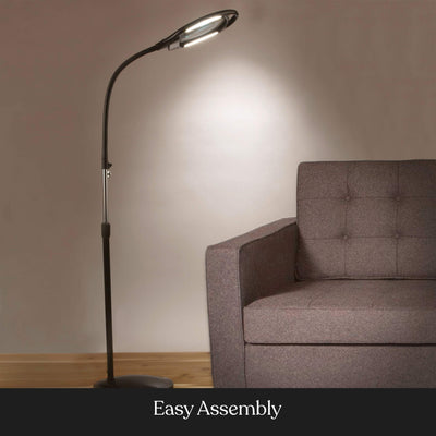 Brightech LightView Pro Magnifying Floor Lamp - Hands Free Magnifier with Bright LED Light for Reading - Work Light with Flexible Gooseneck - Standing Mag Lamp**New in box**