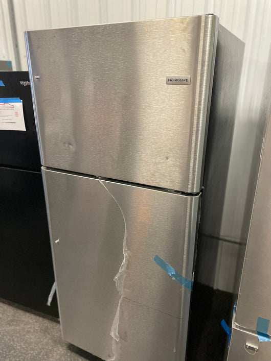 Frigidaire  20.5-cu ft Top-Freezer Refrigerator (Stainless Steel)!  -Brand new, scratch & dent photos shown -Automatically 20% OFF AT CHECKOUT!!! (PRICE AFTER 20% = $583)