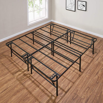 Mainstays 18" High Profile Foldable Steel King Platform Bed Frame, Black**New in Box**