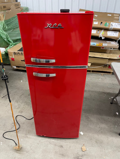 RCA RFR786-RED 2 Door Apartment Size Refrigerator with Freezer, 7.5 cu. ft, Retro Red- NEW