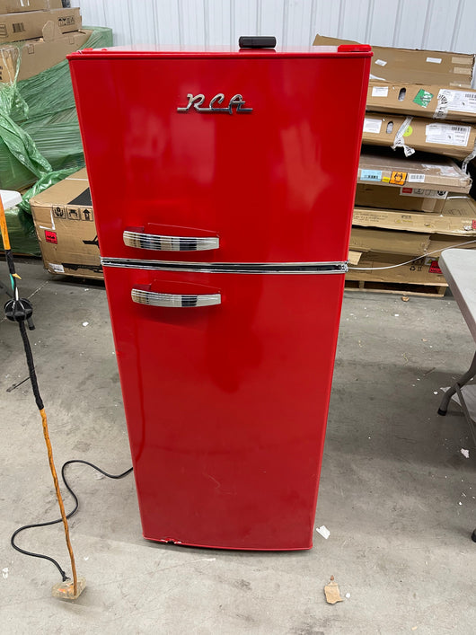 RCA RFR786-RED 2 Door Apartment Size Refrigerator with Freezer, 7.5 cu. ft, Retro Red- NEW
