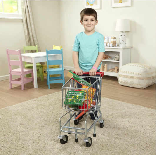 Melissa & Doug Toy Shopping Cart With Sturdy Metal Frame - Lightly Used, Still In Good Condition!