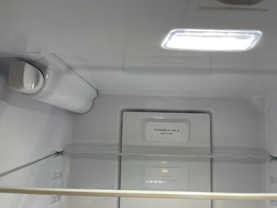 Frigidaire 17.6-cu ft Counter-depth French Door Refrigerator with Ice Maker (Brushed Steel) ENERGY STAR Item #4142878 Model #FRFG1723AV- scratch and dent unit - minor shipping cosmetic scratches- see pics please