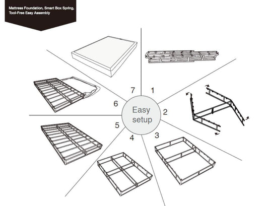Amazon Basics Smart Box Spring Bed Base, 5-Inch Mattress Foundation - King Size, Tool-Free Easy Assembly**New in box**