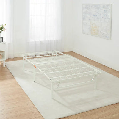 Mainstays 14" High Profile Foldable Steel Twin Platform Bed Frame, White**New in box**