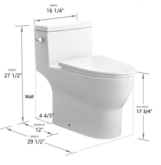 DeerValley DV-1F52626 One-Piece Toilet 1.28 GPF Standard Toilets Ceramic in White Elongated Toilets with Left Trip Lever!! NEW IN BOX!!