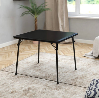 Flash Furniture Black Folding Card Table - Lightweight Portable Folding Table with Collapsible Legs- NEW IN BOX!!!