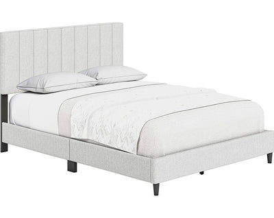Boyd Sleep Leah Upholstered Vertical Tufted Platform Bed Frame,  Eggshell, King- NEW IN BOX!!!