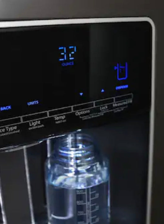 Whirlpool 28.4-cu ft Side-by-Side Refrigerator with Ice Maker (Fingerprint Resistant Stainless Steel)!  -Brand new but was very lightly dented on the right edge of one door, photos shown