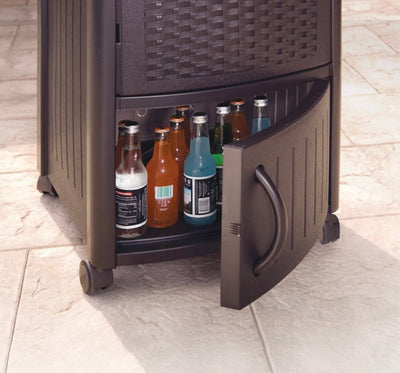 Suncast Wicker Outdoor Patio Cooler Cart- NEW AND ASSEMBLED!!!!