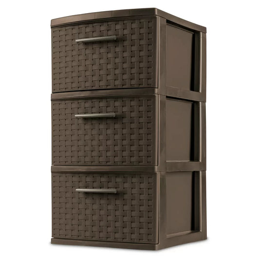Sterilite 3-Drawer Weave Tower, Espresso**New**