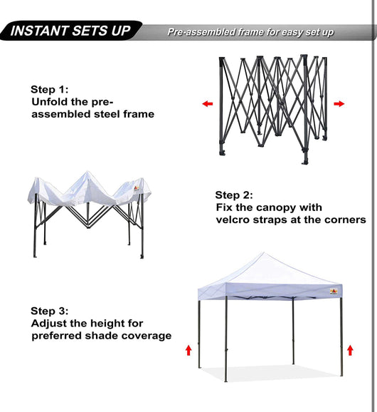 ABCCANOPY Patio Pop Up Canopy Tent 10x10 Commercial-Series (White)!  -Brand new in the carry case