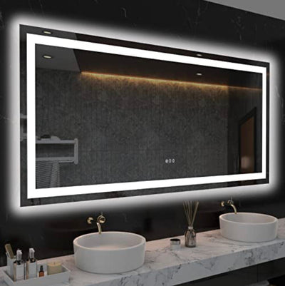 LOAAO 60 x 36 inch LED bathroom mirror with lights, anti-fog, adjustable, backlit + front lighting, wall-lit bathroom vanity mirror, memory function, tempered glass, ETL certification!  -Brand new in the box