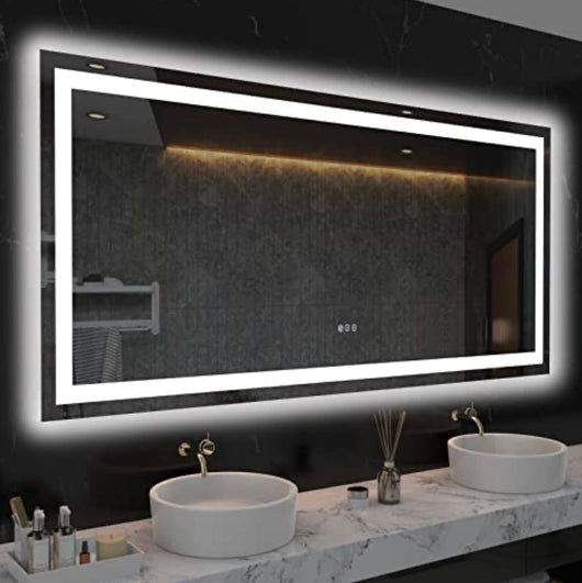 LOAAO 60 x 36 inch LED bathroom mirror with lights, anti-fog, adjustable, backlit + front lighting, wall-lit bathroom vanity mirror, memory function, tempered glass, ETL certification!  -Brand new in the box