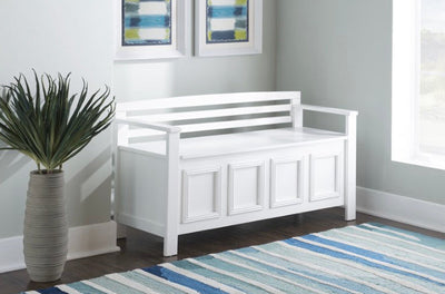 Linon Laredo Storage Bench, White- NEW IN BOX!!!